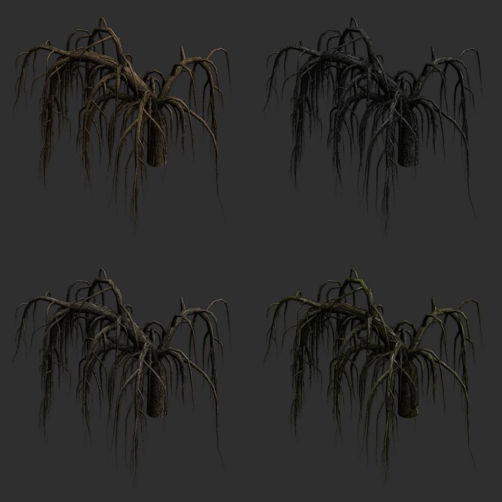 Roots dead tree 3D model_2