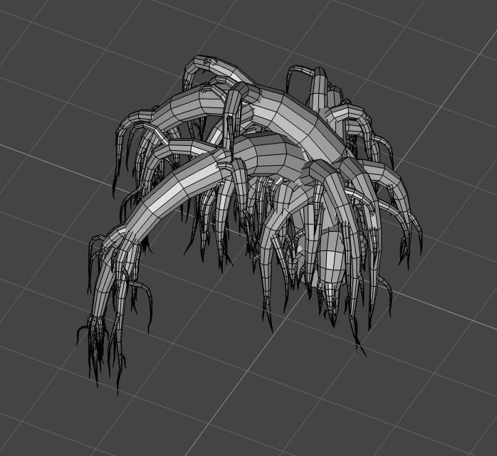 Roots dead tree 3D model_16