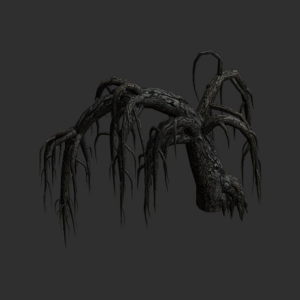 Roots dead tree 3D model_10