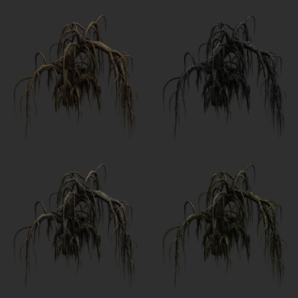 Roots dead tree 3D model_7
