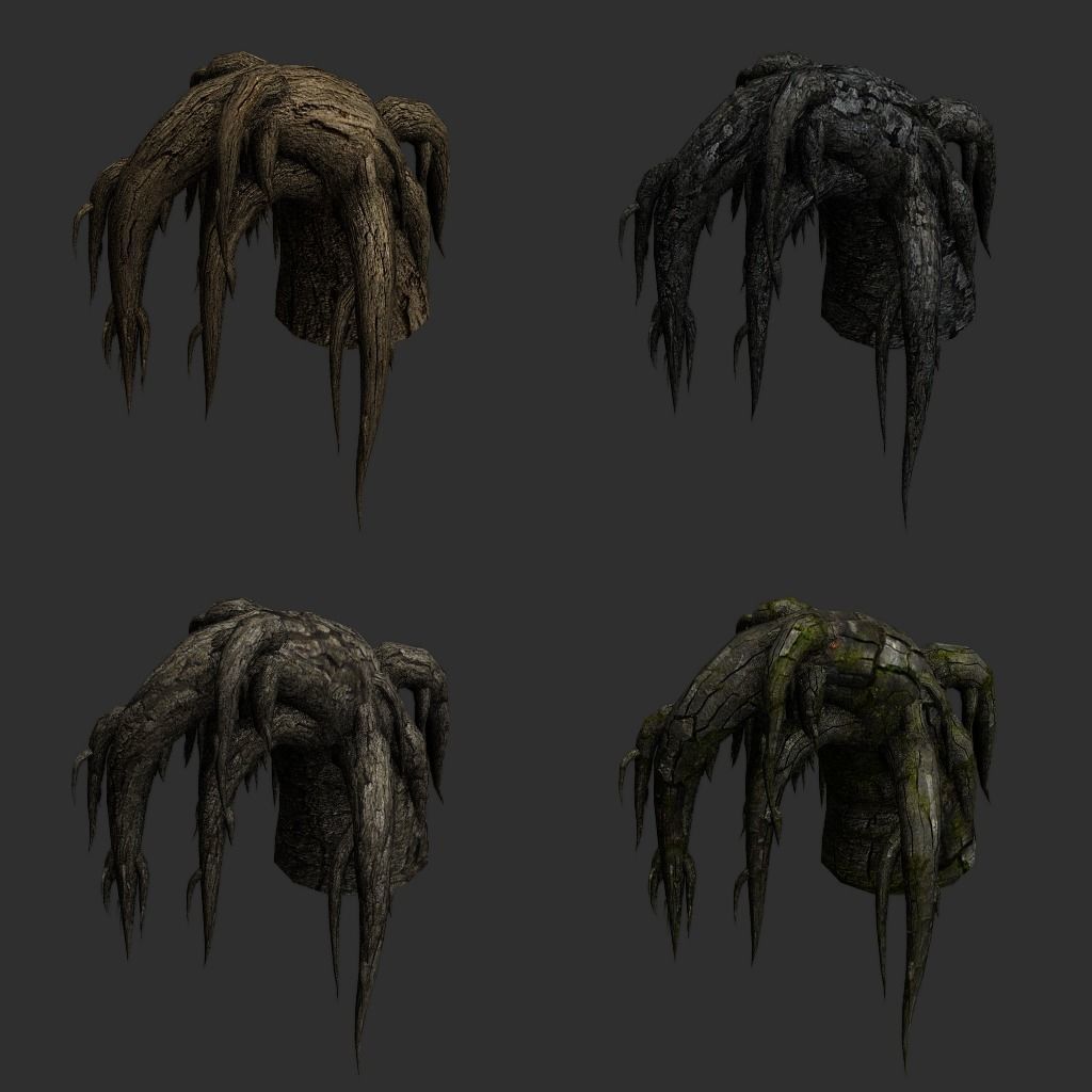 Roots dead tree 3D model_9