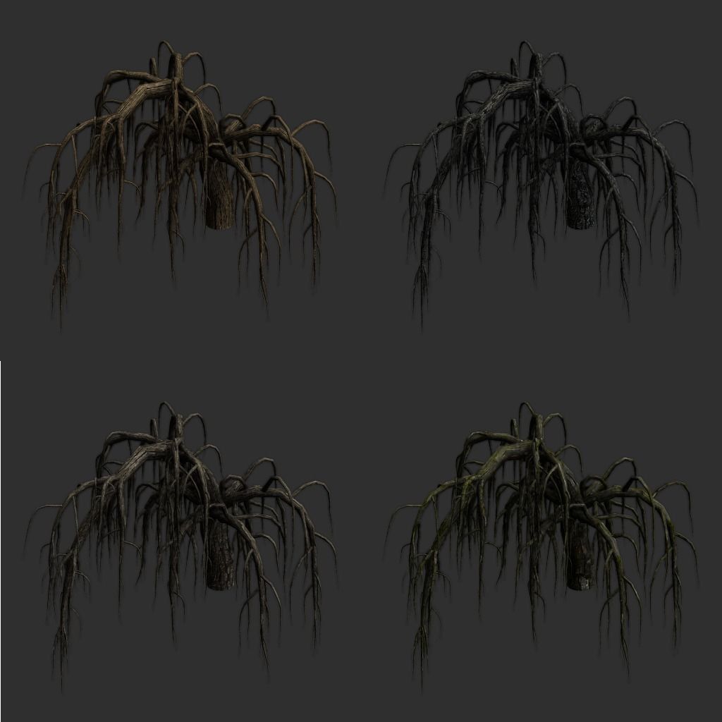 Roots dead tree 3D model_8