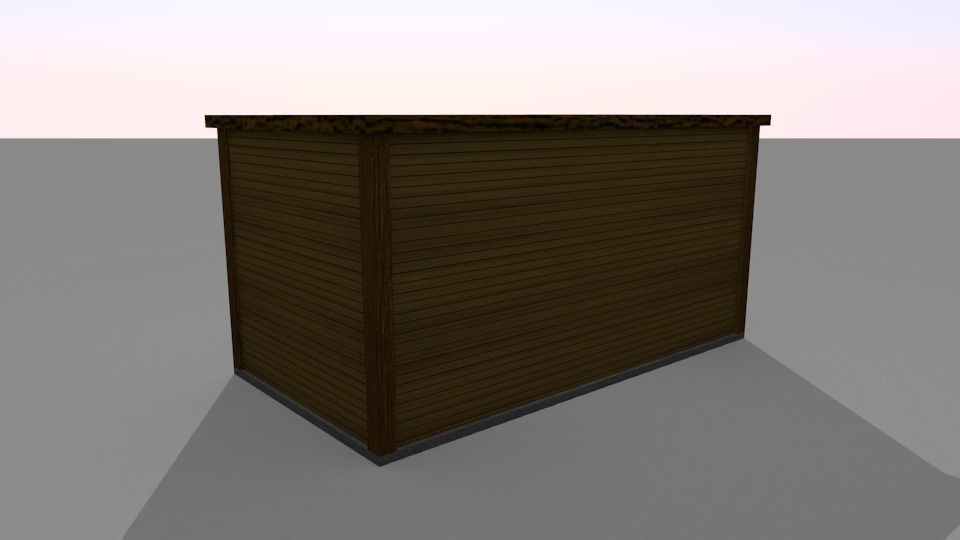 Log Cabin Low-poly 3D model_3