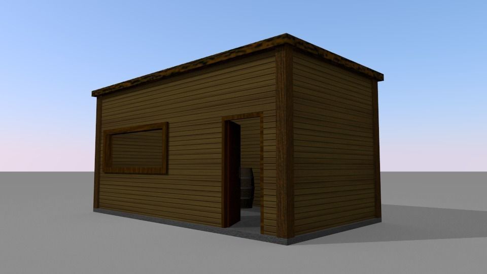 Log Cabin Low-poly 3D model_5