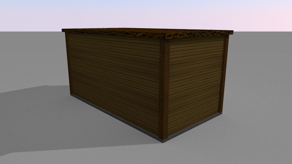 Log Cabin Low-poly 3D model_4