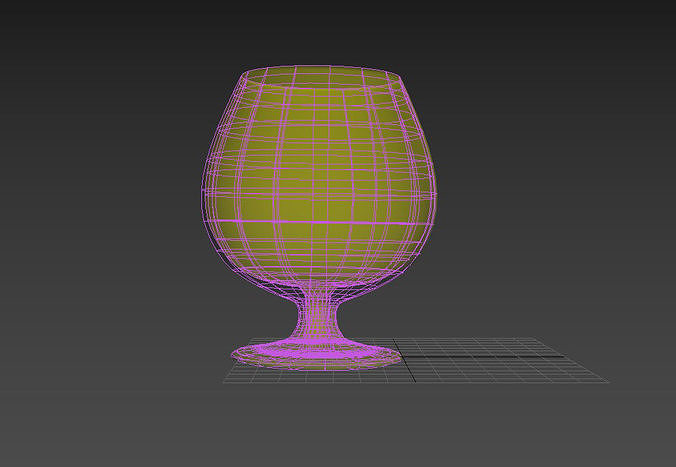 yellow brandy glass 3D model