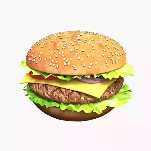 Hamburger with Cutlet and Vegetables