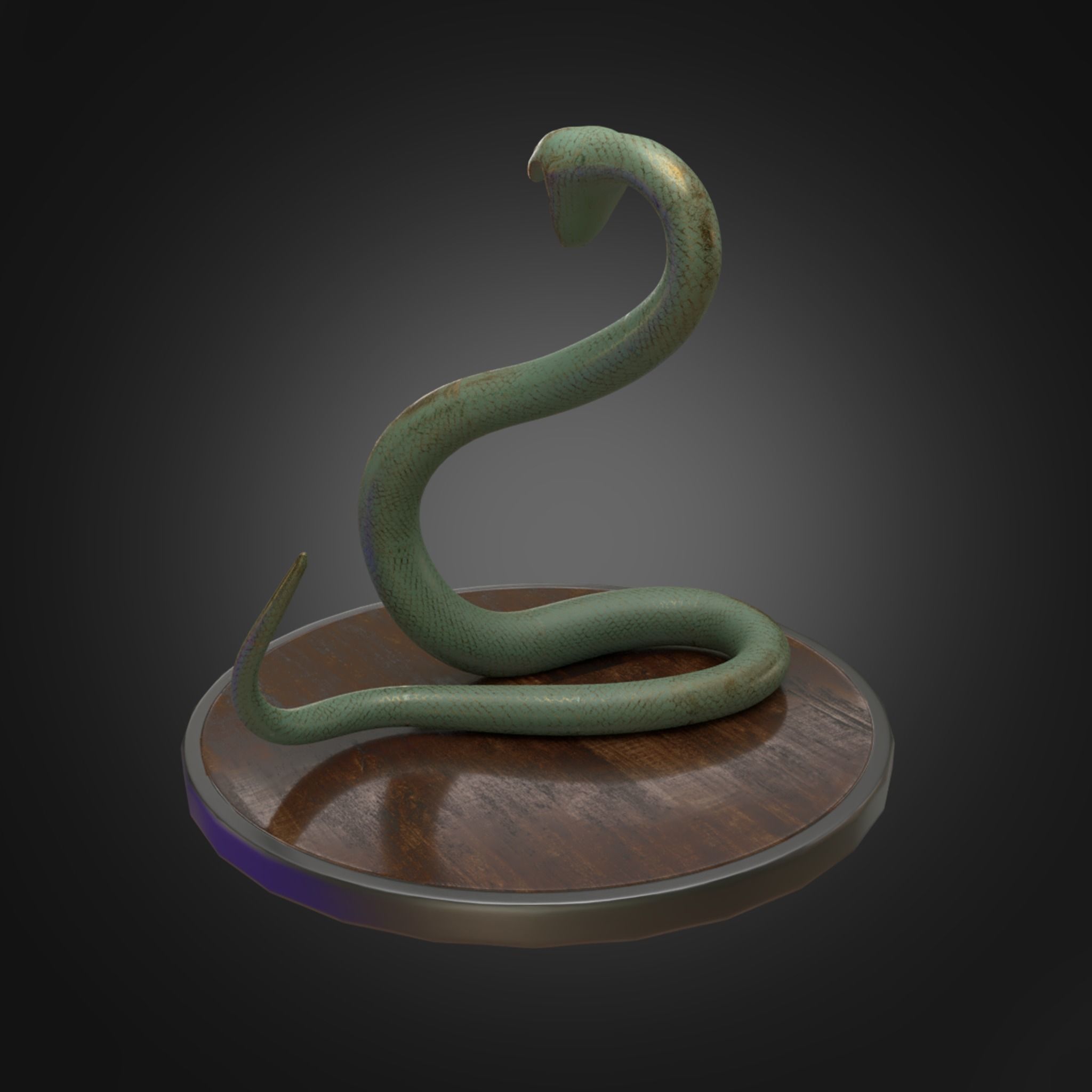 Snake Staue 3D model_4