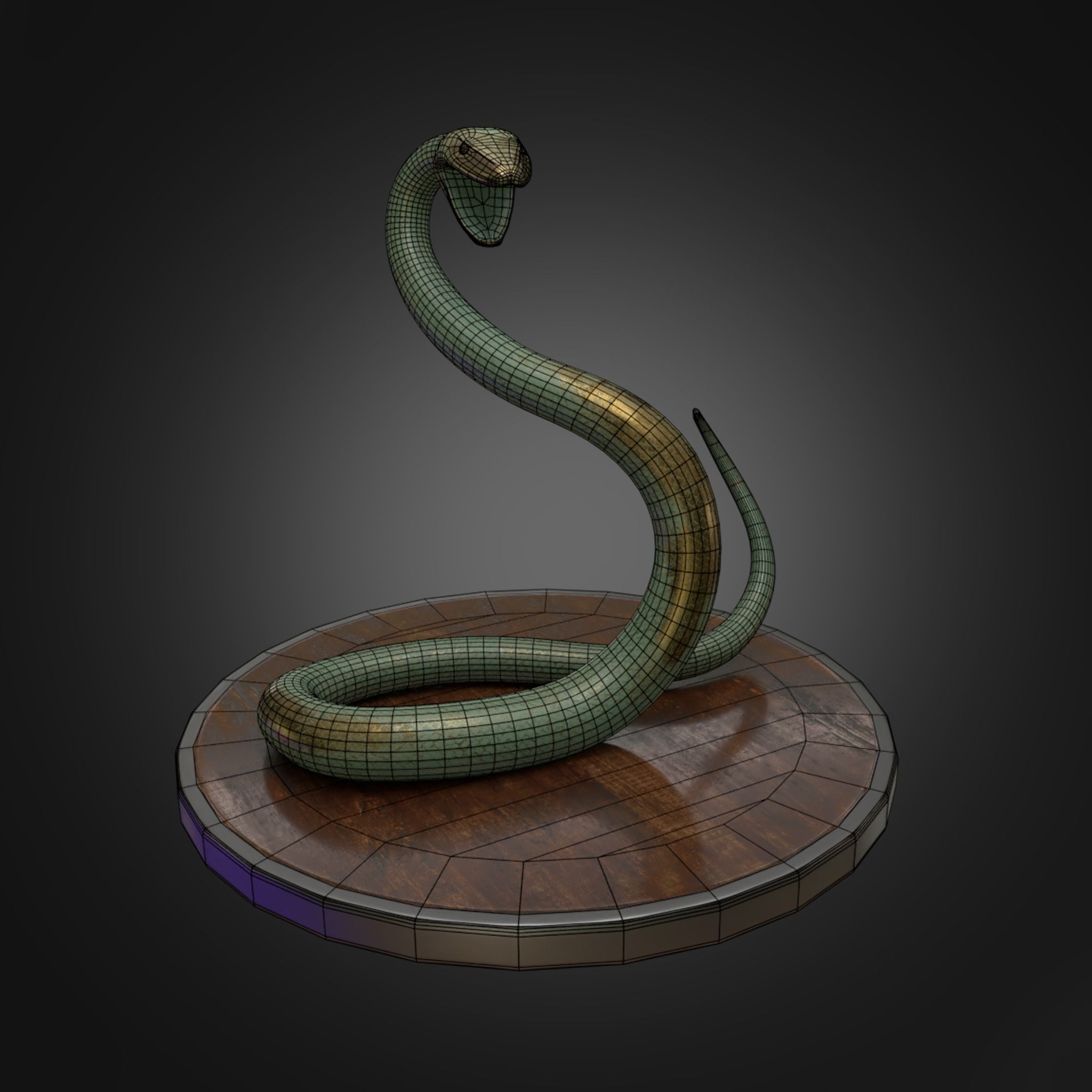 Snake Staue 3D model_5