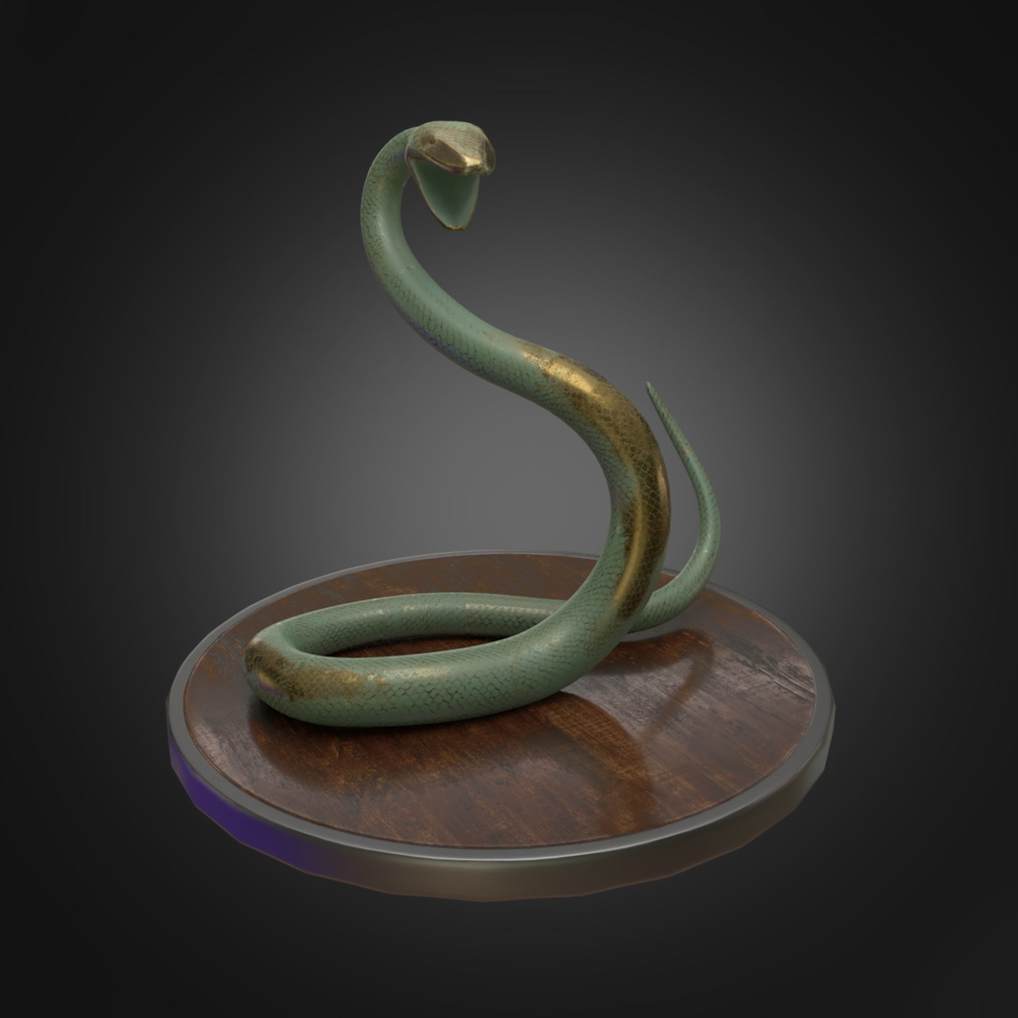 Snake Staue 3D model_1
