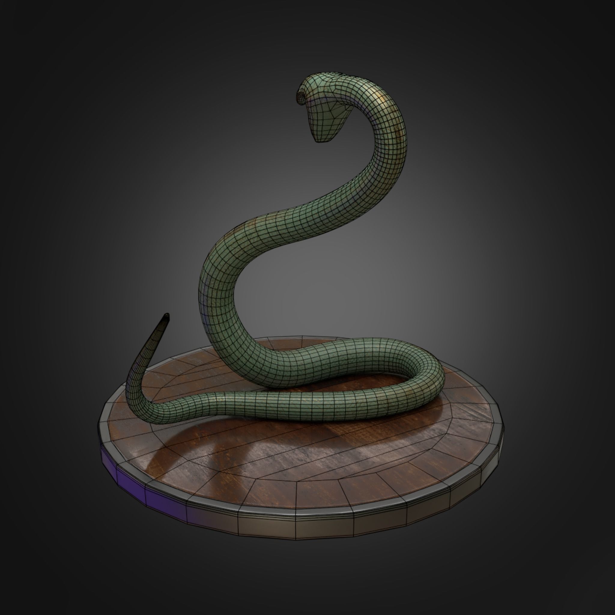 Snake Staue 3D model_6