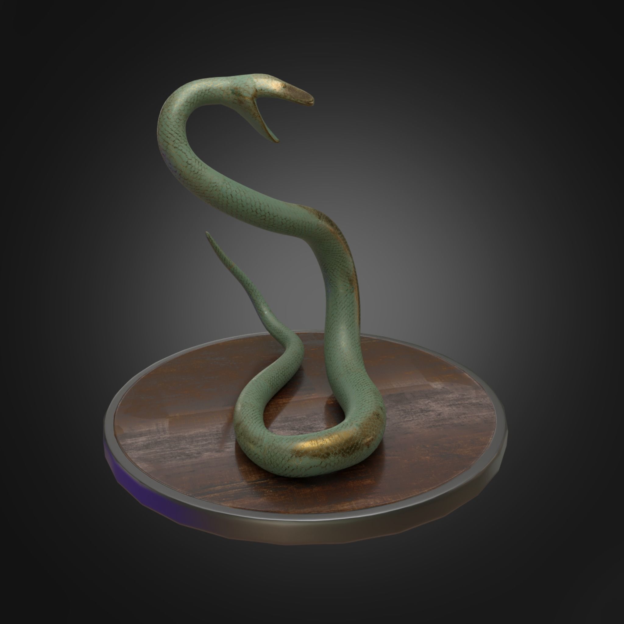 Snake Staue 3D model_2