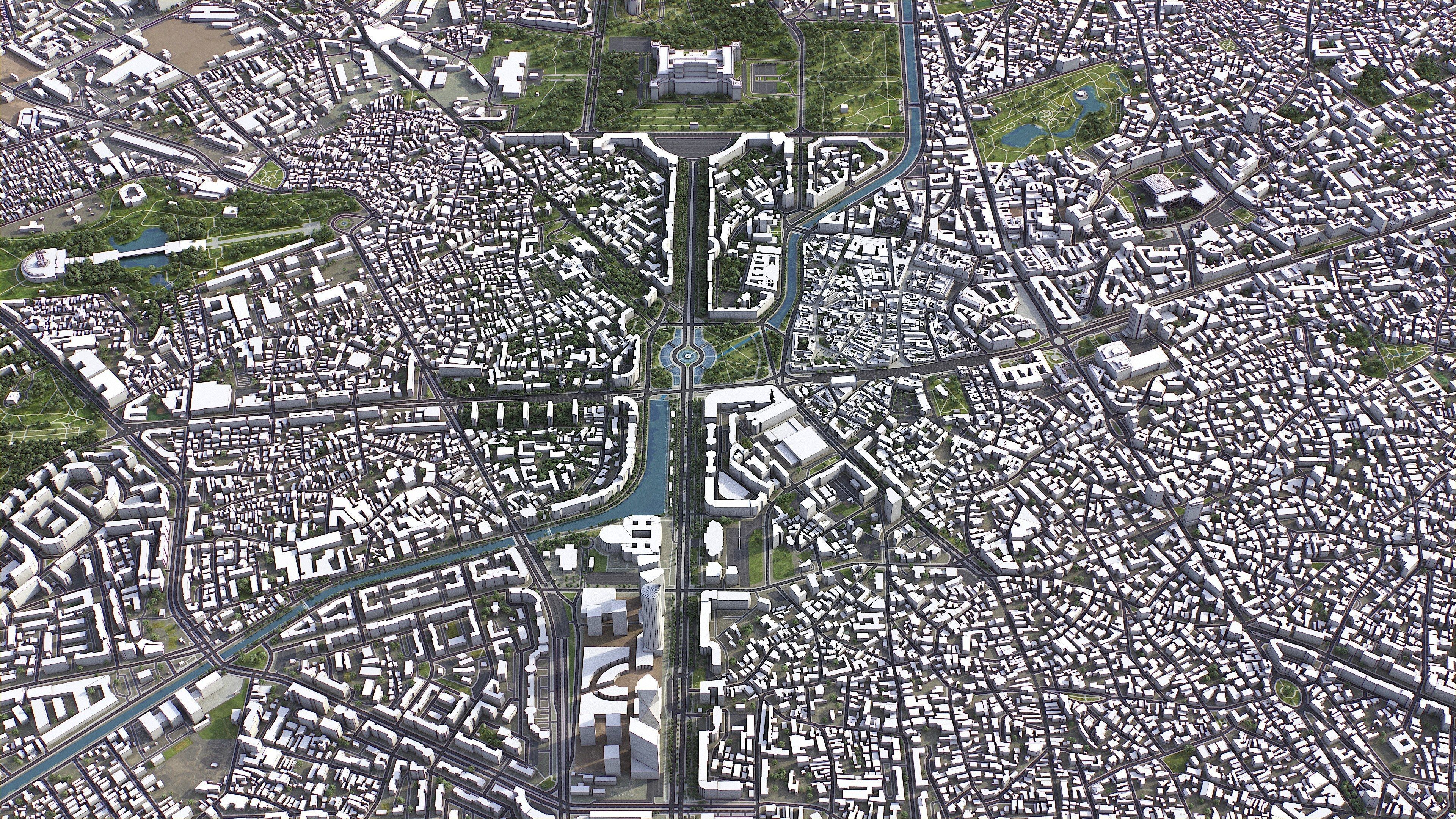Bucharest - 3D City Model Low-poly 3D model_5