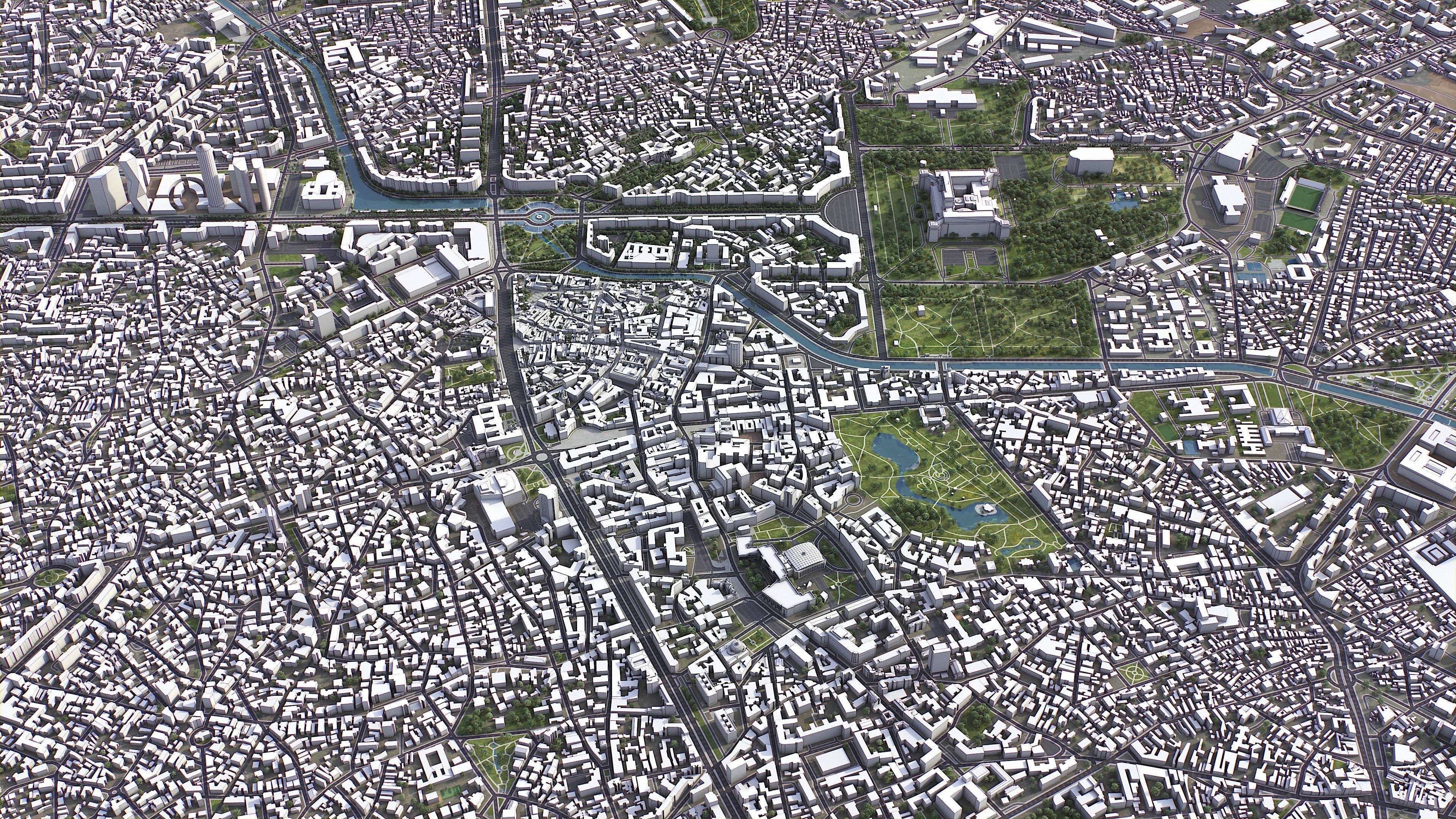 Bucharest - 3D City Model Low-poly 3D model_4