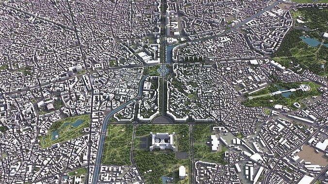 Bucharest - 3D City Model Low-poly 3D model 4