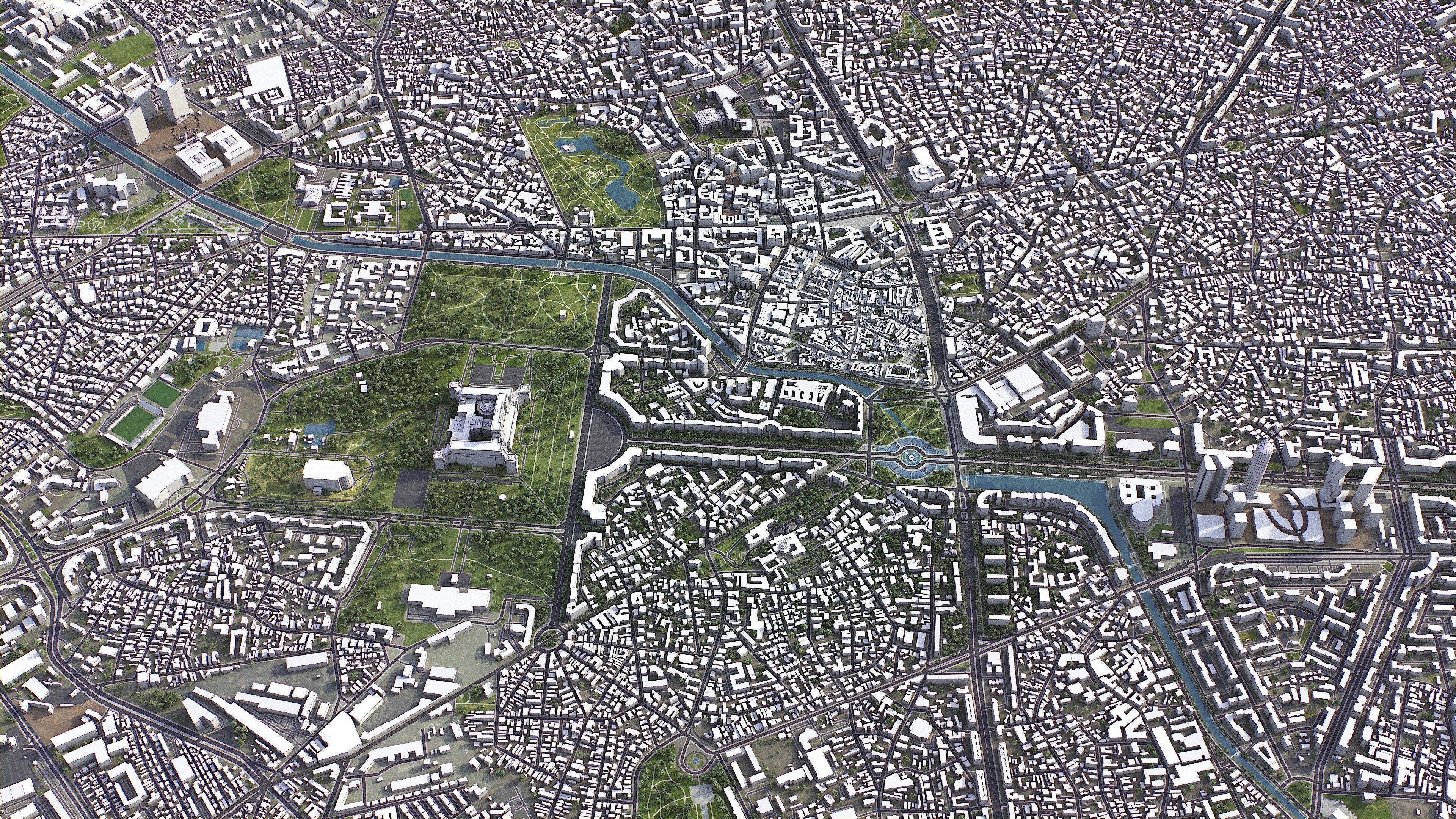 Bucharest - 3D City Model Low-poly 3D model_2