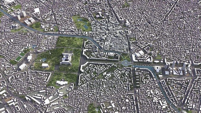 Bucharest - 3D City Model Low-poly 3D model 3