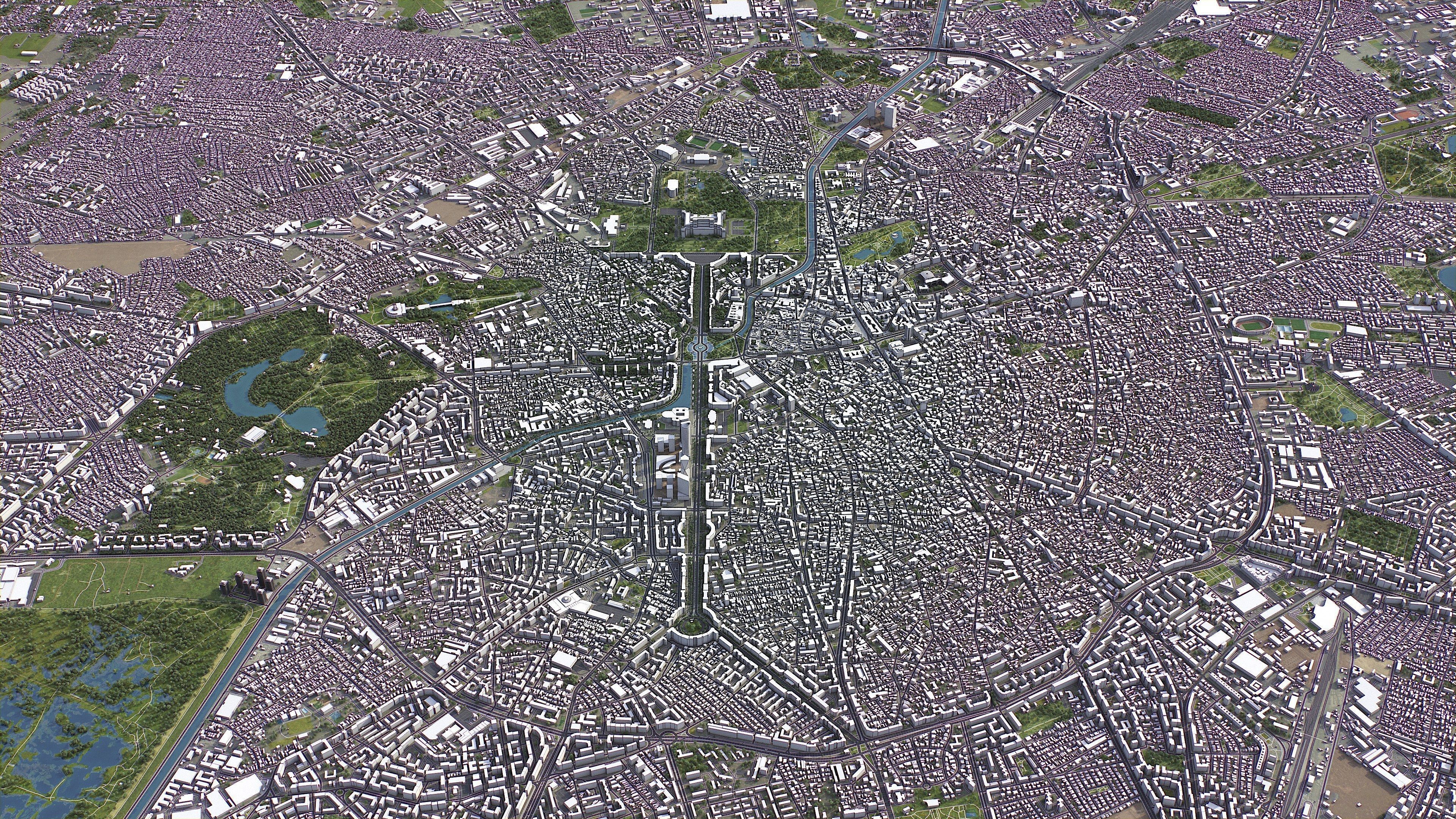 Bucharest - 3D City Model Low-poly 3D model_11