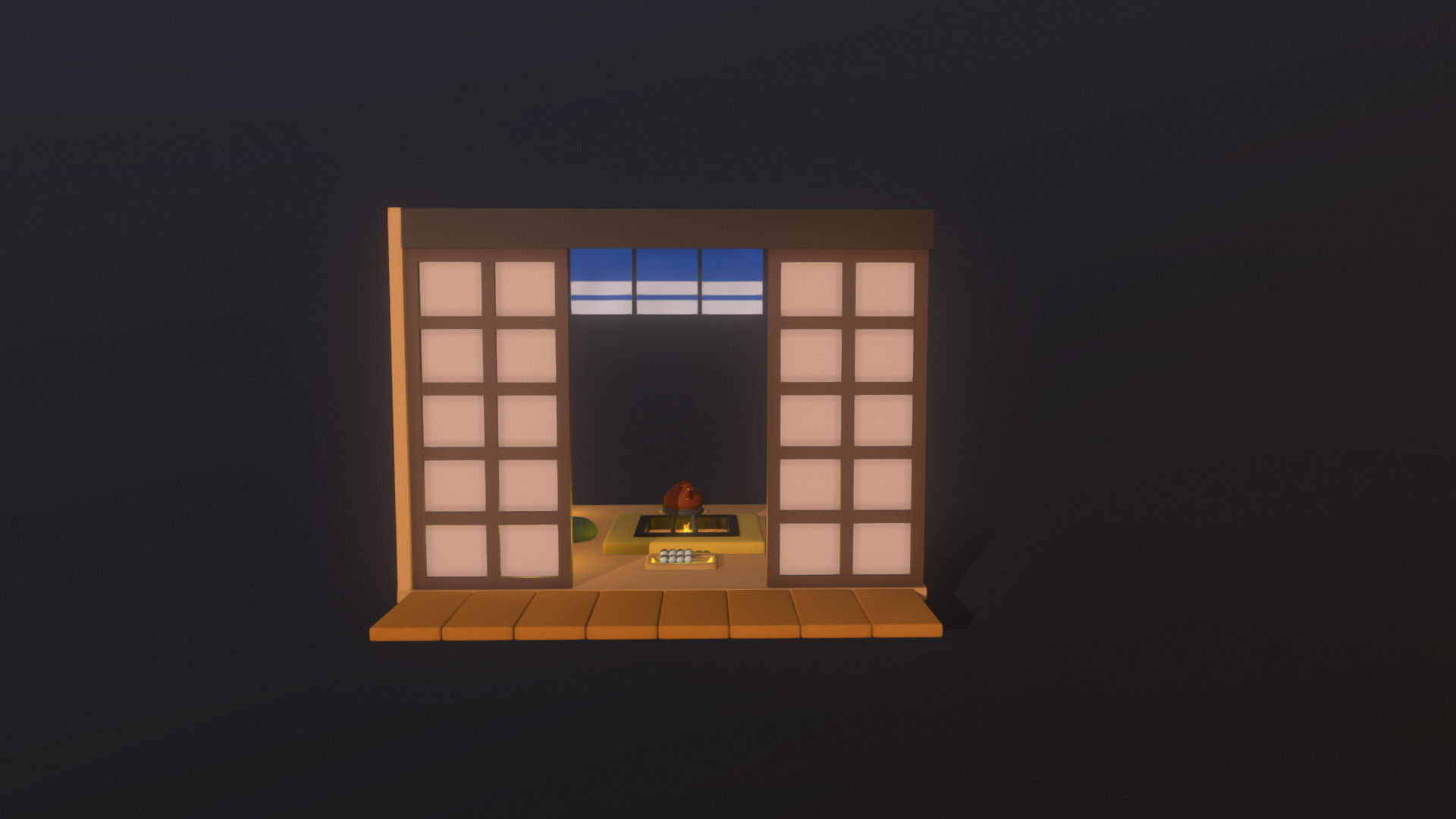 japanese room2 Low-poly 3D model_2