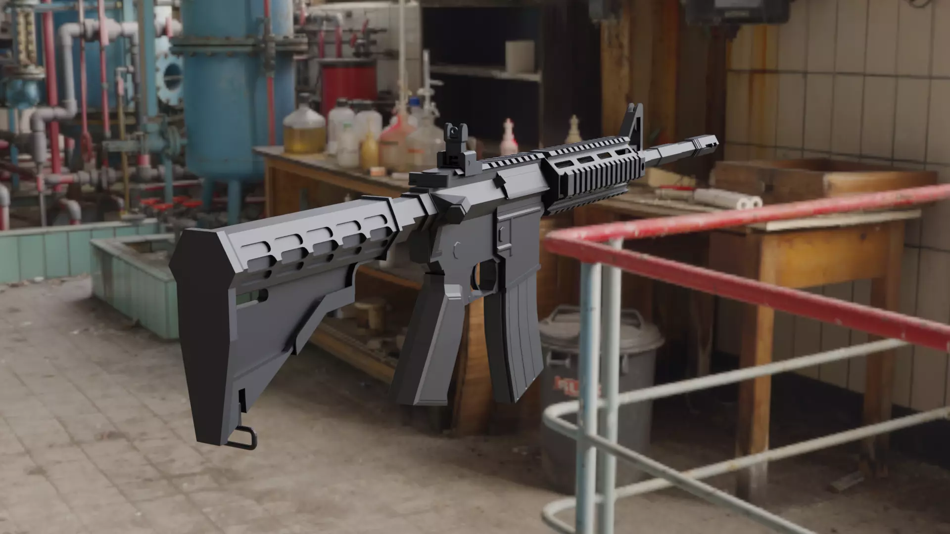 M4 Carabine Low-poly 3D model