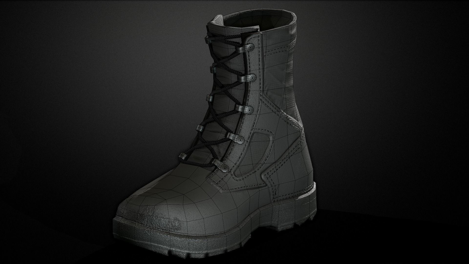 Military boots Low-poly 3D model_17