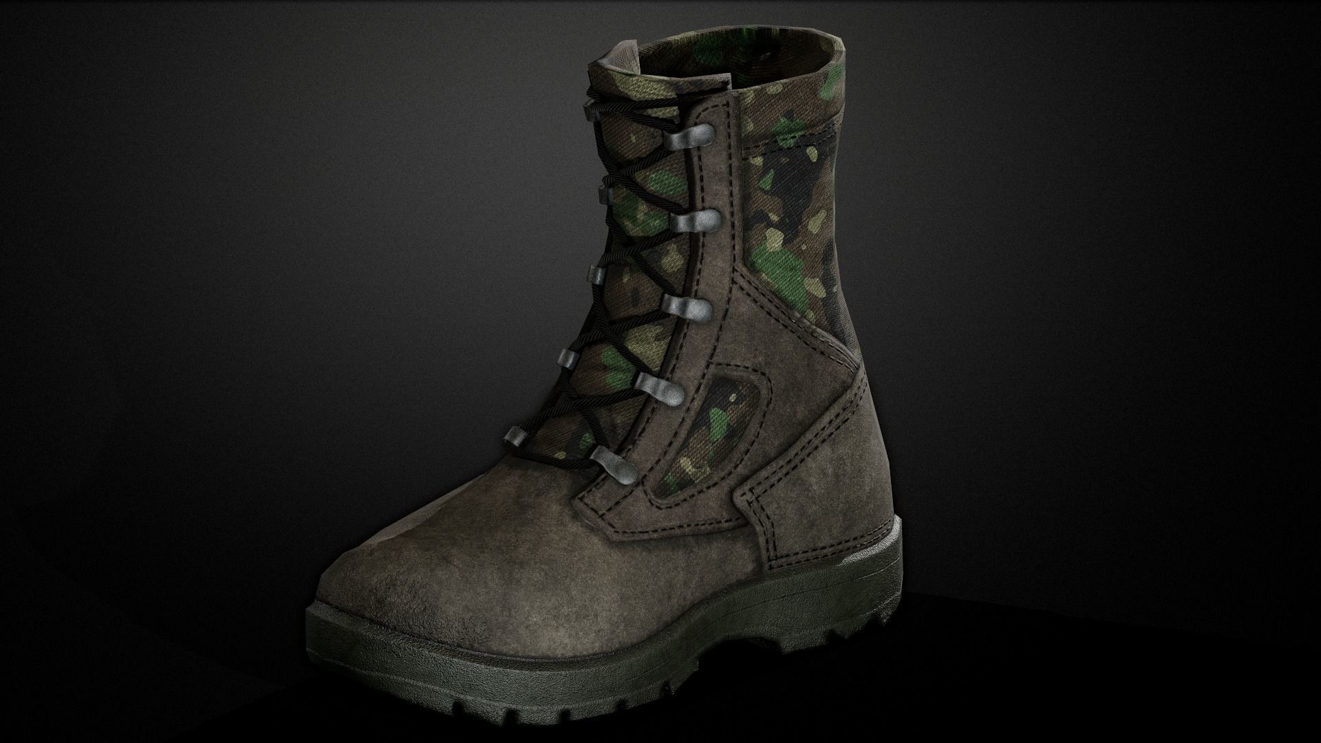Military boots Low-poly 3D model_16