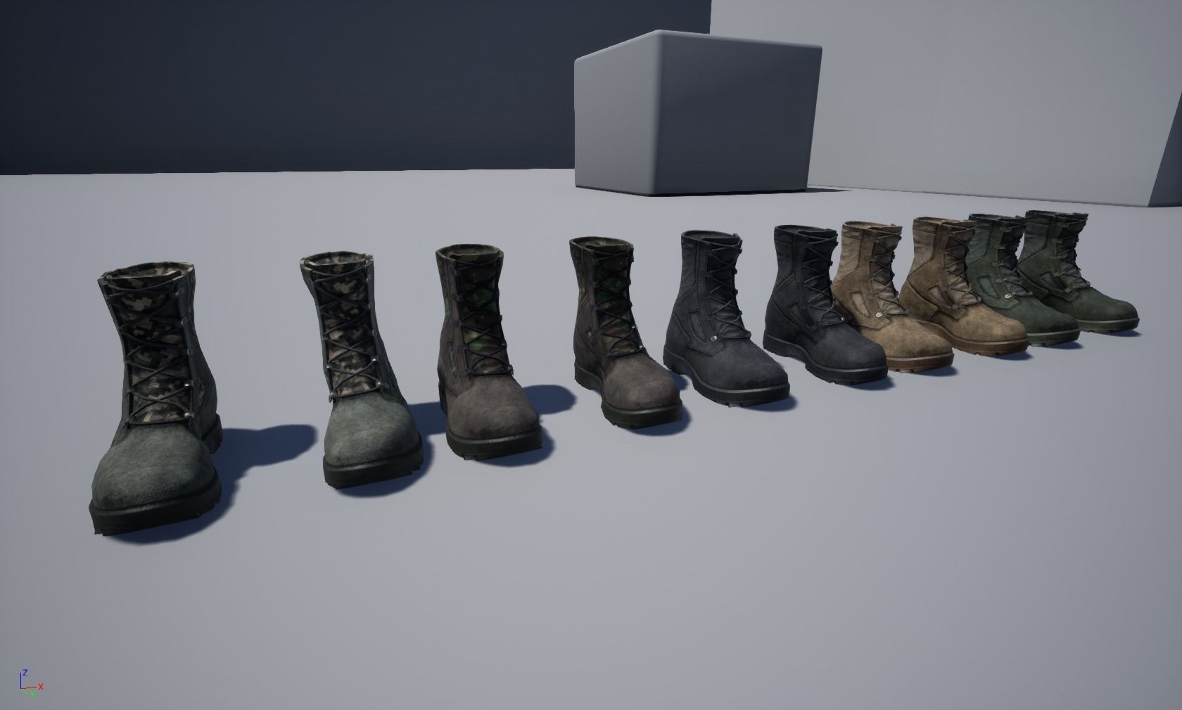 Military boots Low-poly 3D model_5