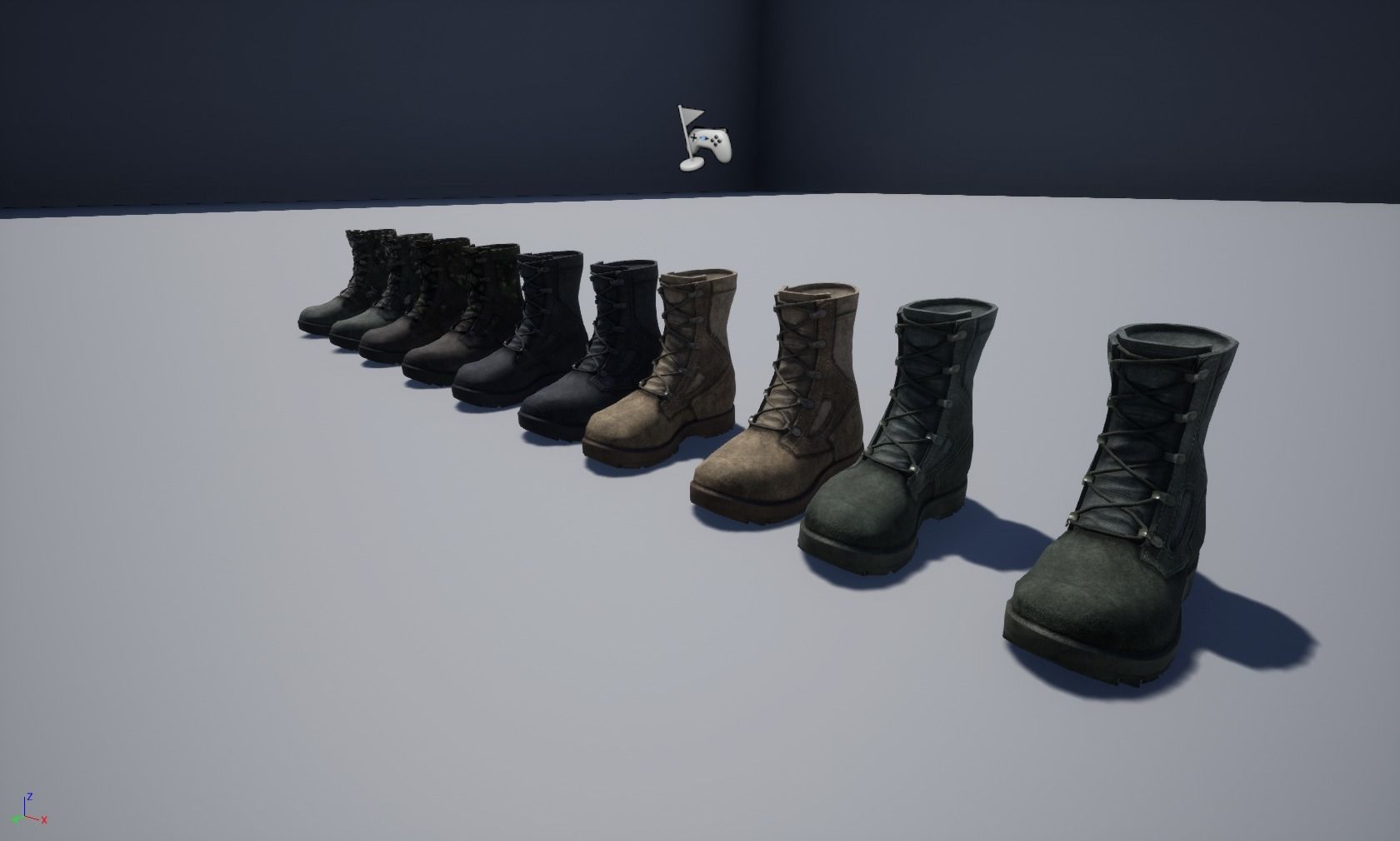 Military boots Low-poly 3D model_3