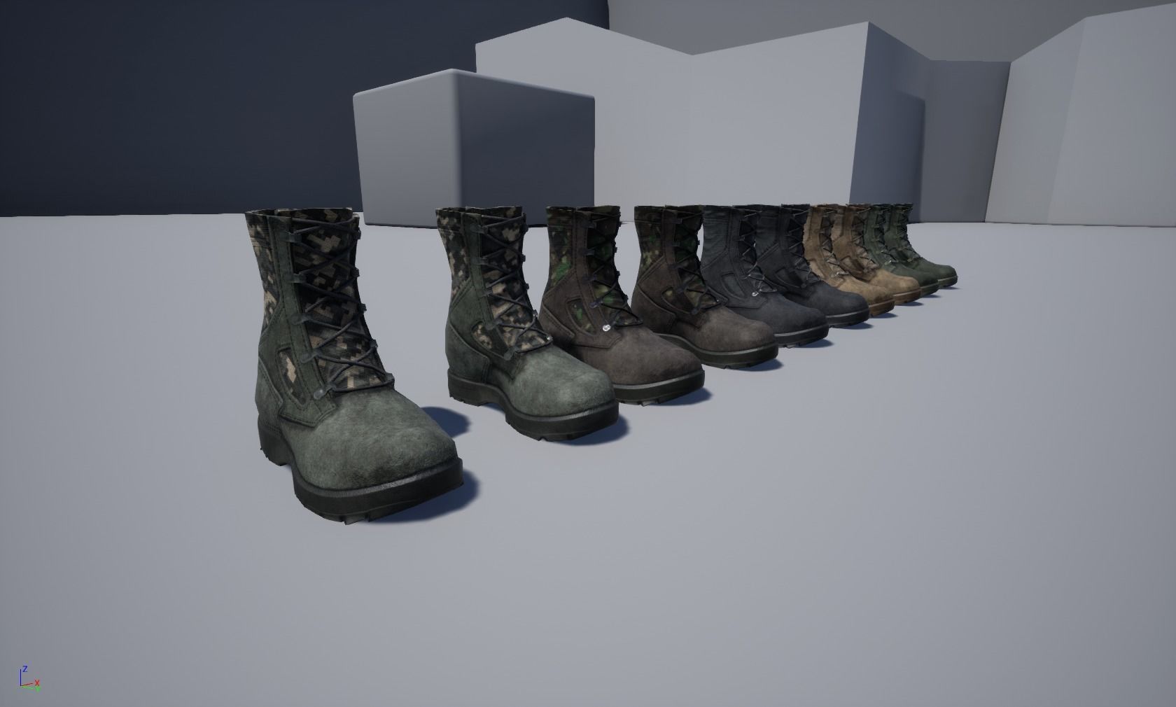 Military boots Low-poly 3D model_6