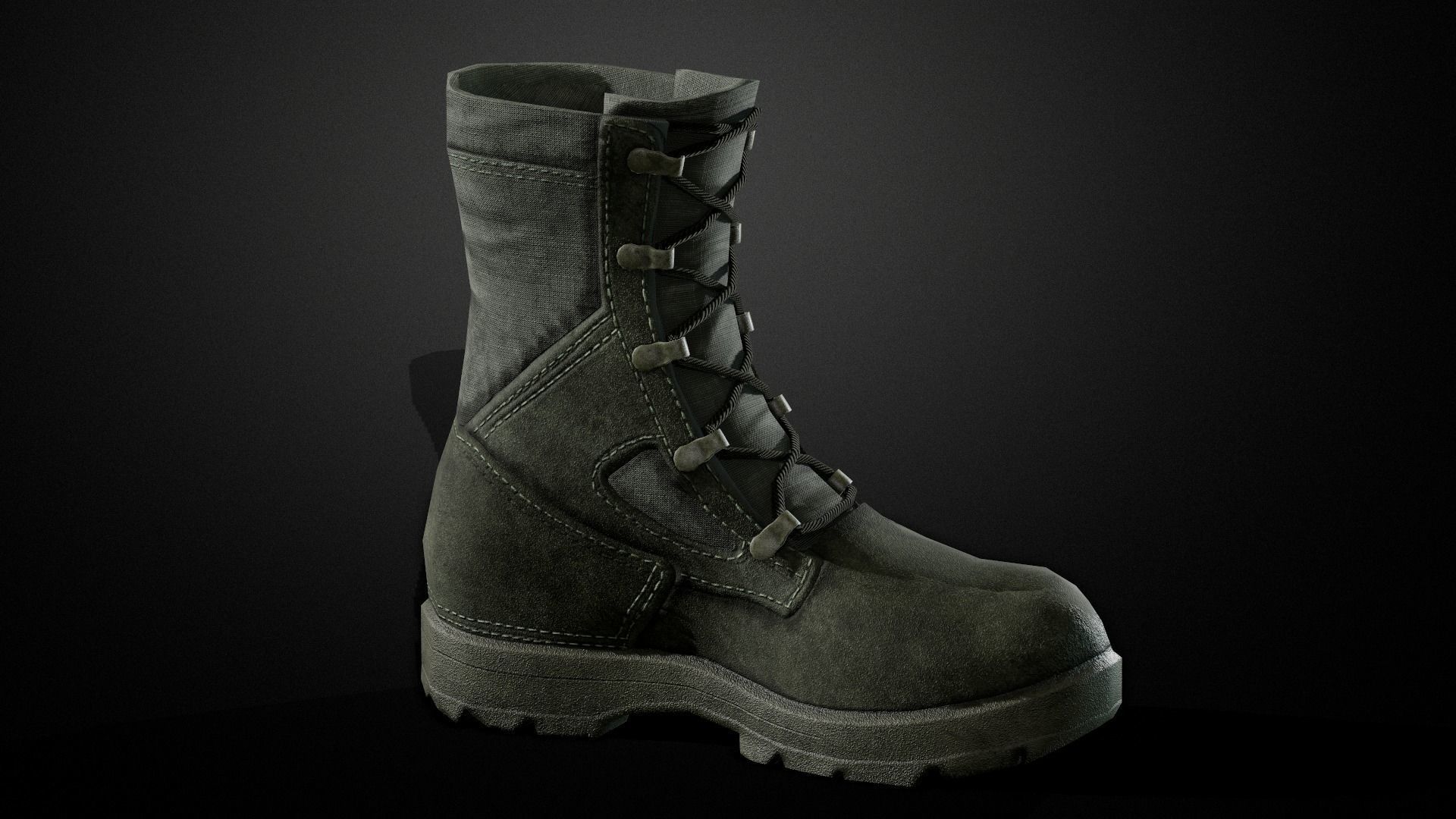 Military boots Low-poly 3D model_12
