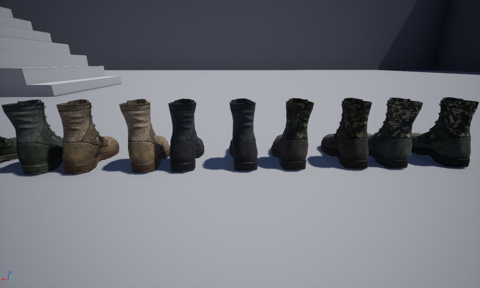 Military boots Low-poly 3D model_8