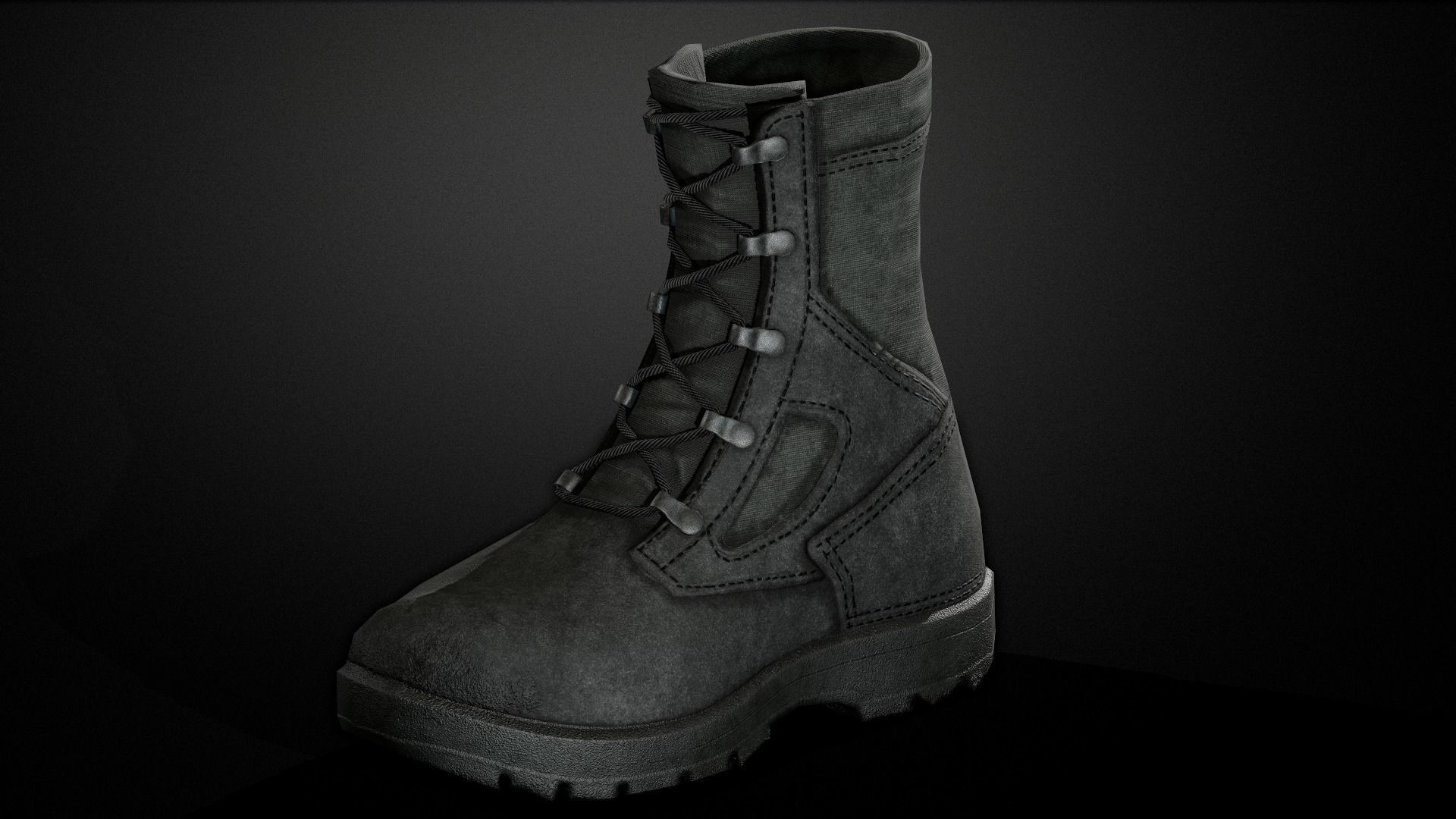 Military boots Low-poly 3D model_14