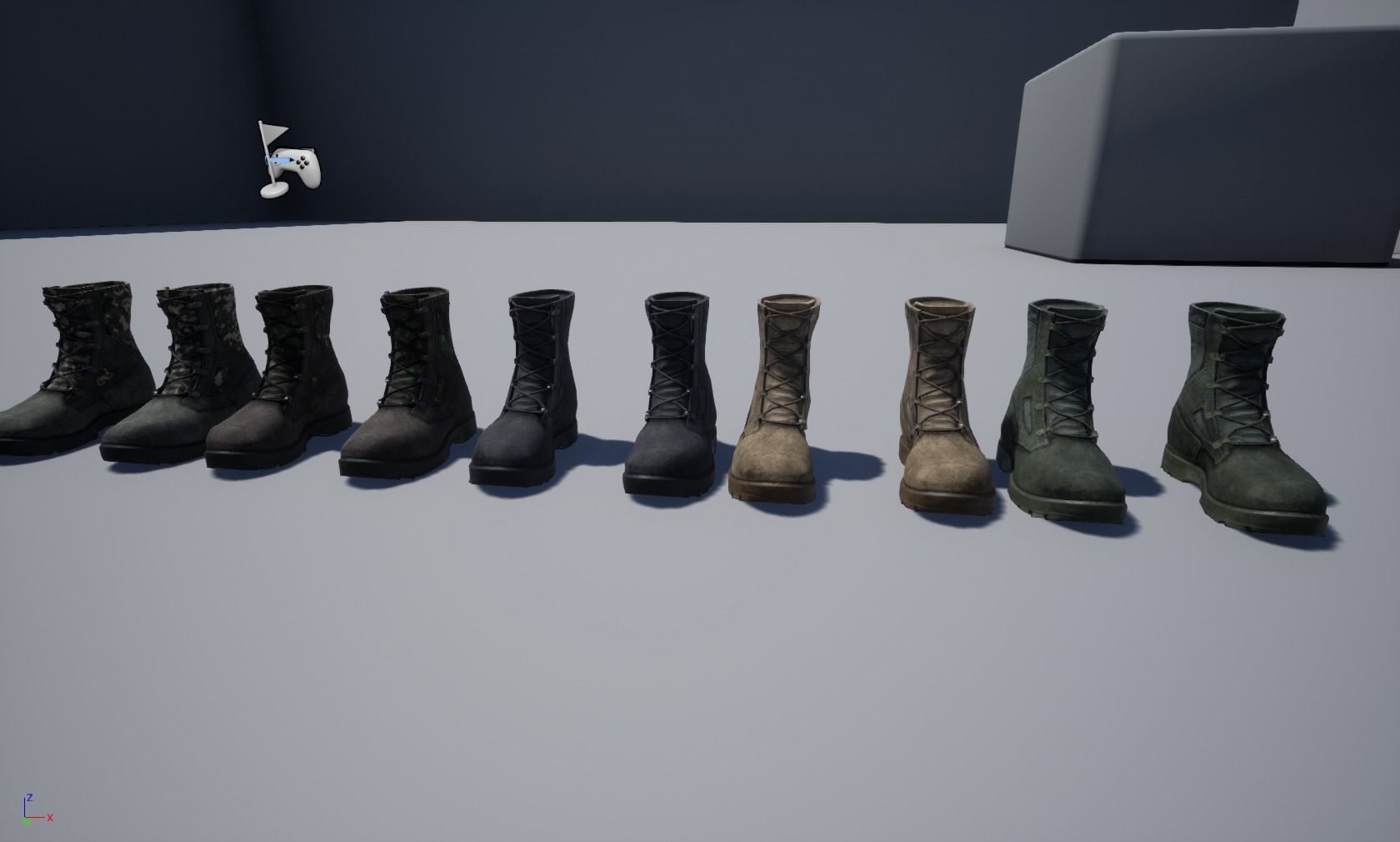 Military boots Low-poly 3D model_4