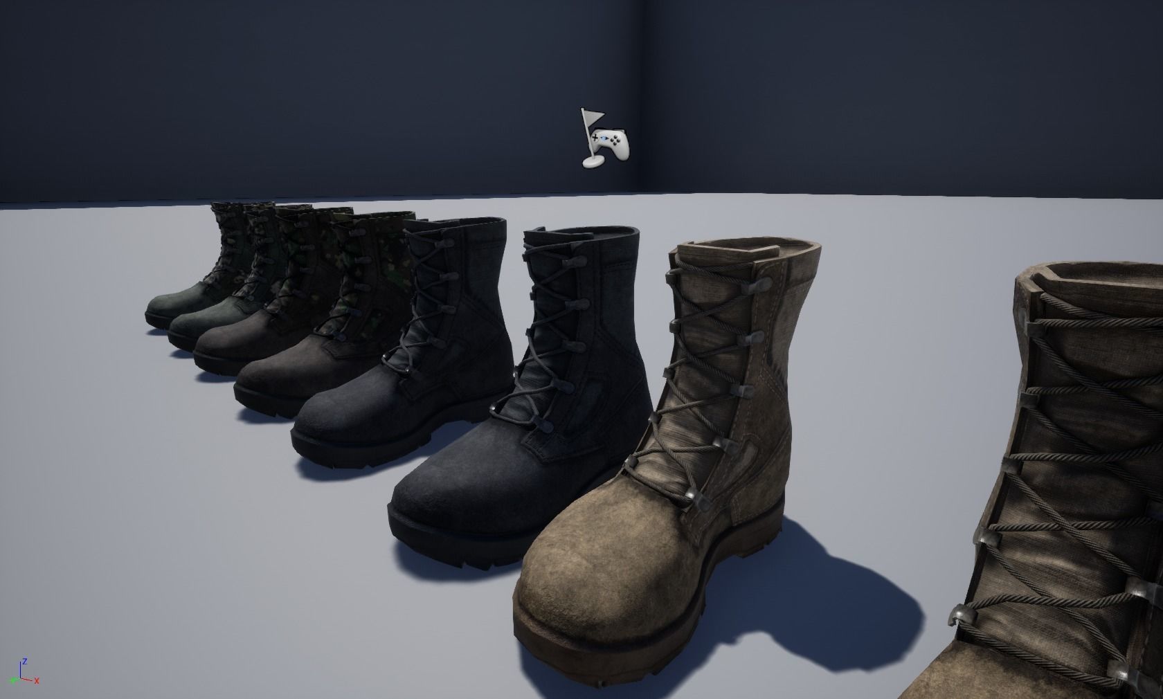 Military boots Low-poly 3D model_10