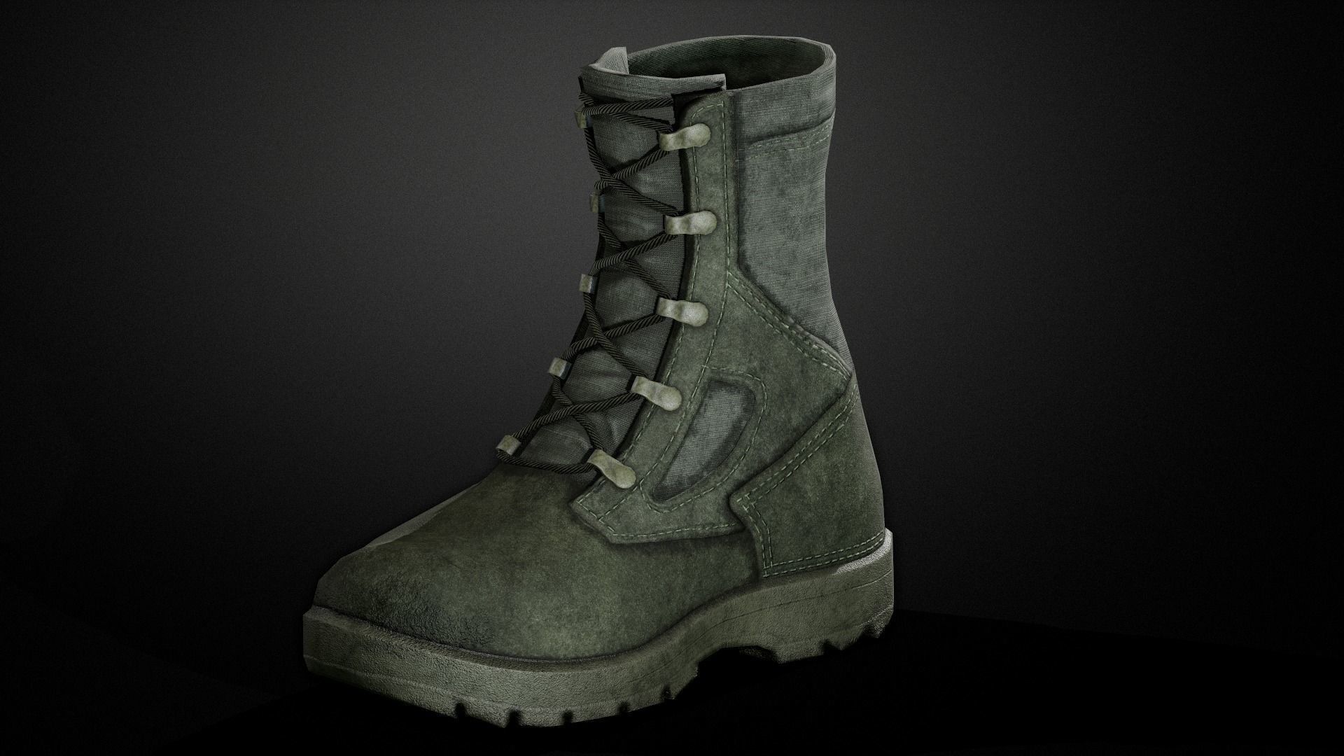 Military boots Low-poly 3D model_11