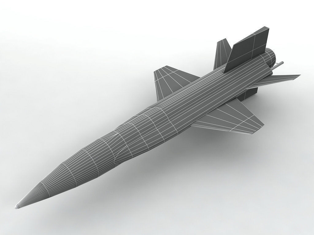 North American X-15 Experimental Aircraft Low-poly 3D model_3