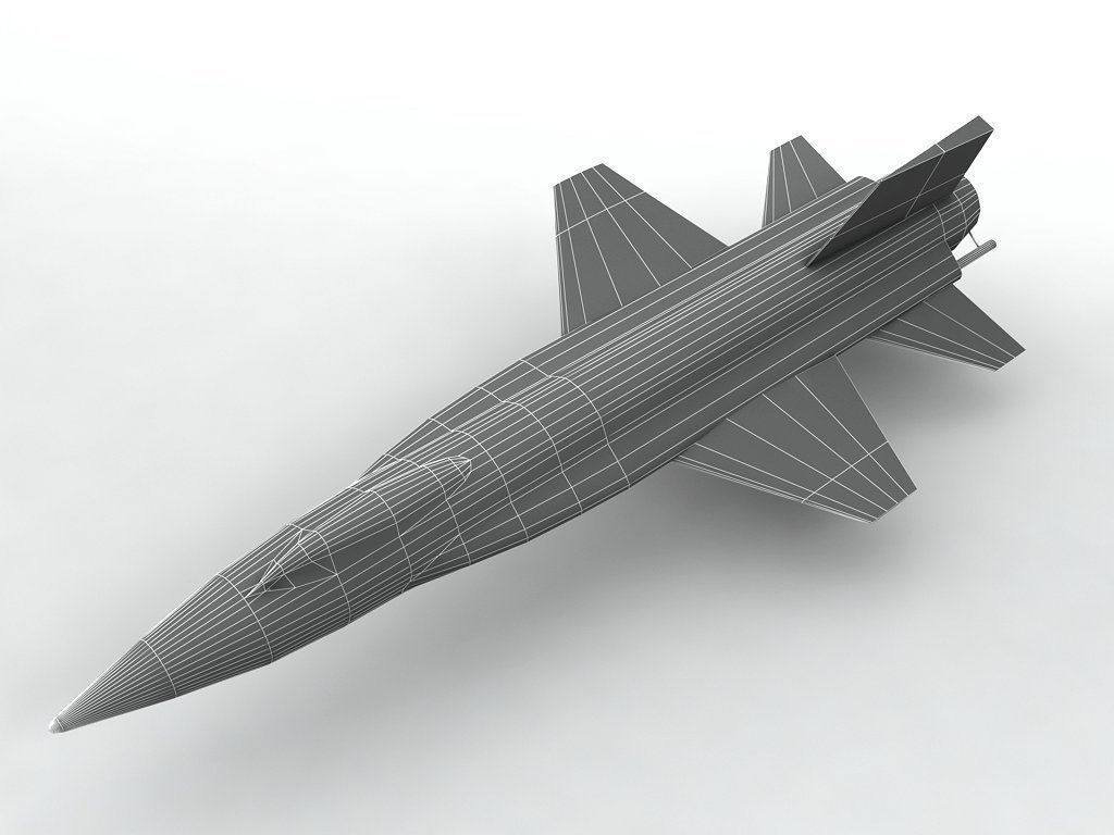 North American X-15 Experimental Aircraft Low-poly 3D model_2