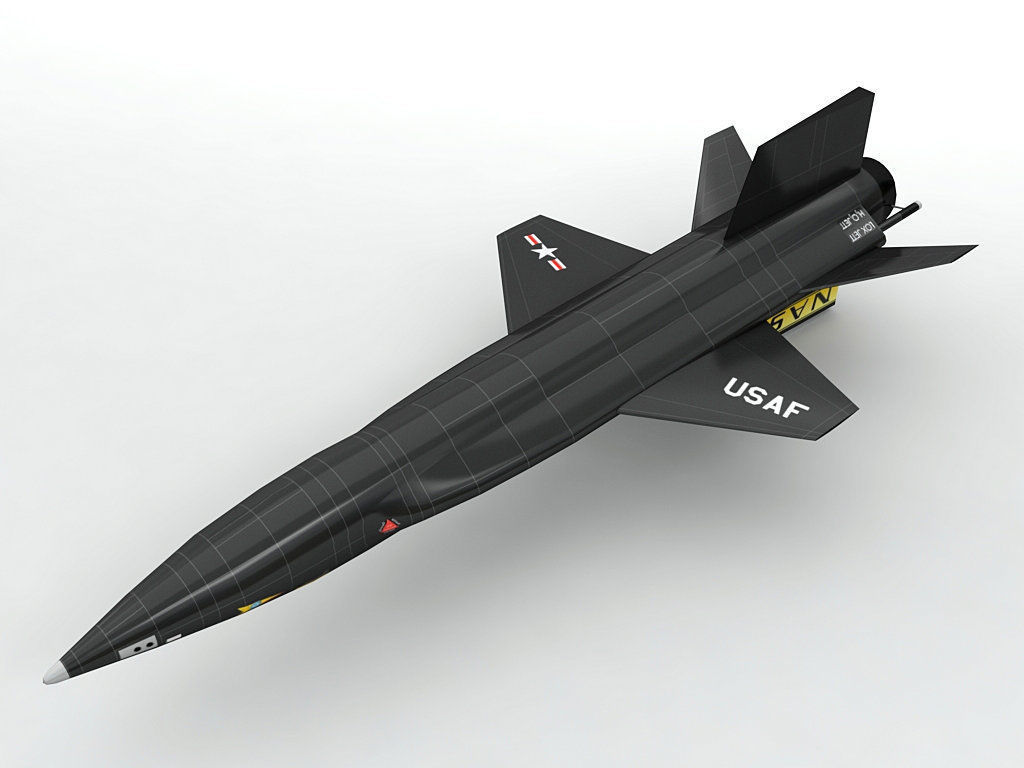 North American X-15 Experimental Aircraft Low-poly 3D model_1