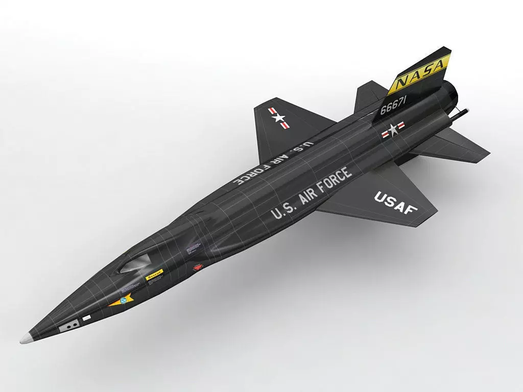 North American X-15 Experimental Aircraft Low-poly 3D model_0
