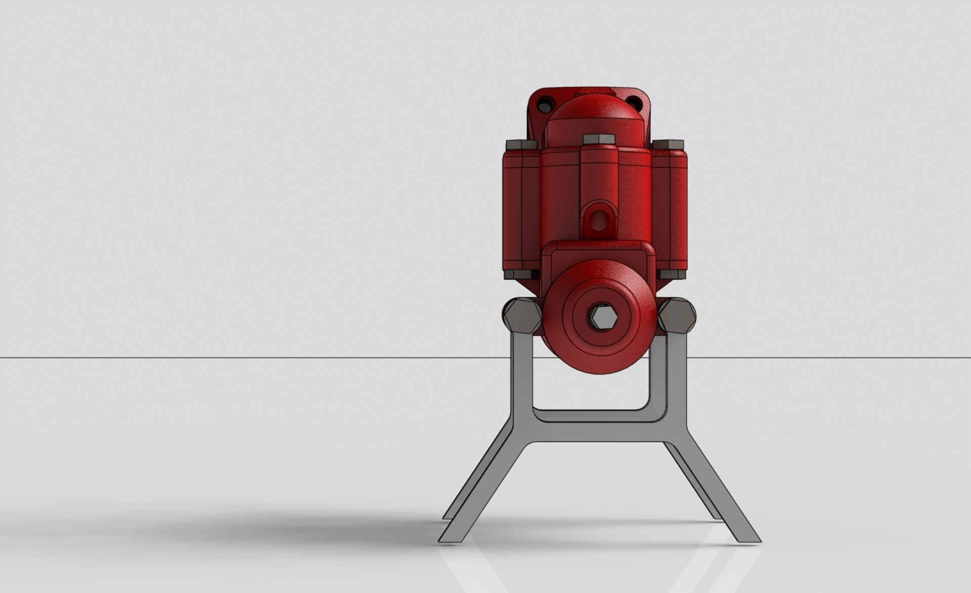 2 Cylinder Air Engine WORKING model 3D print model_7