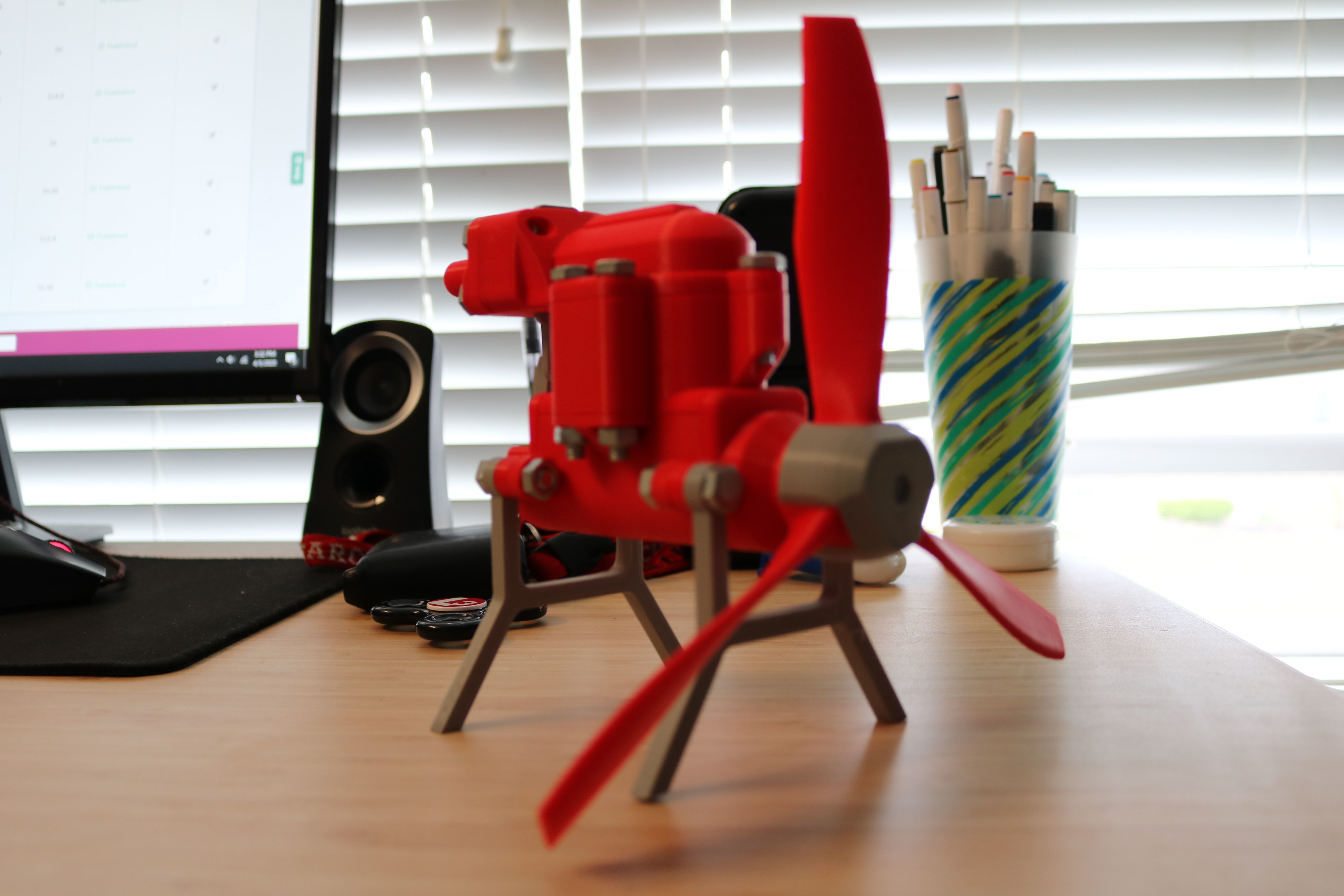 2 Cylinder Air Engine WORKING model 3D print model_2