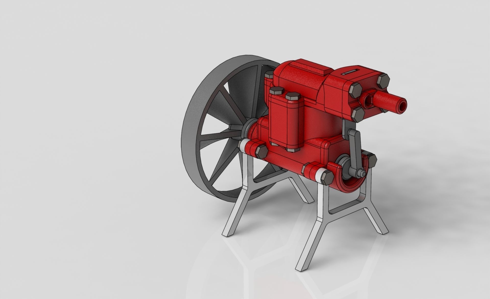 2 Cylinder Air Engine WORKING model 3D print model_5