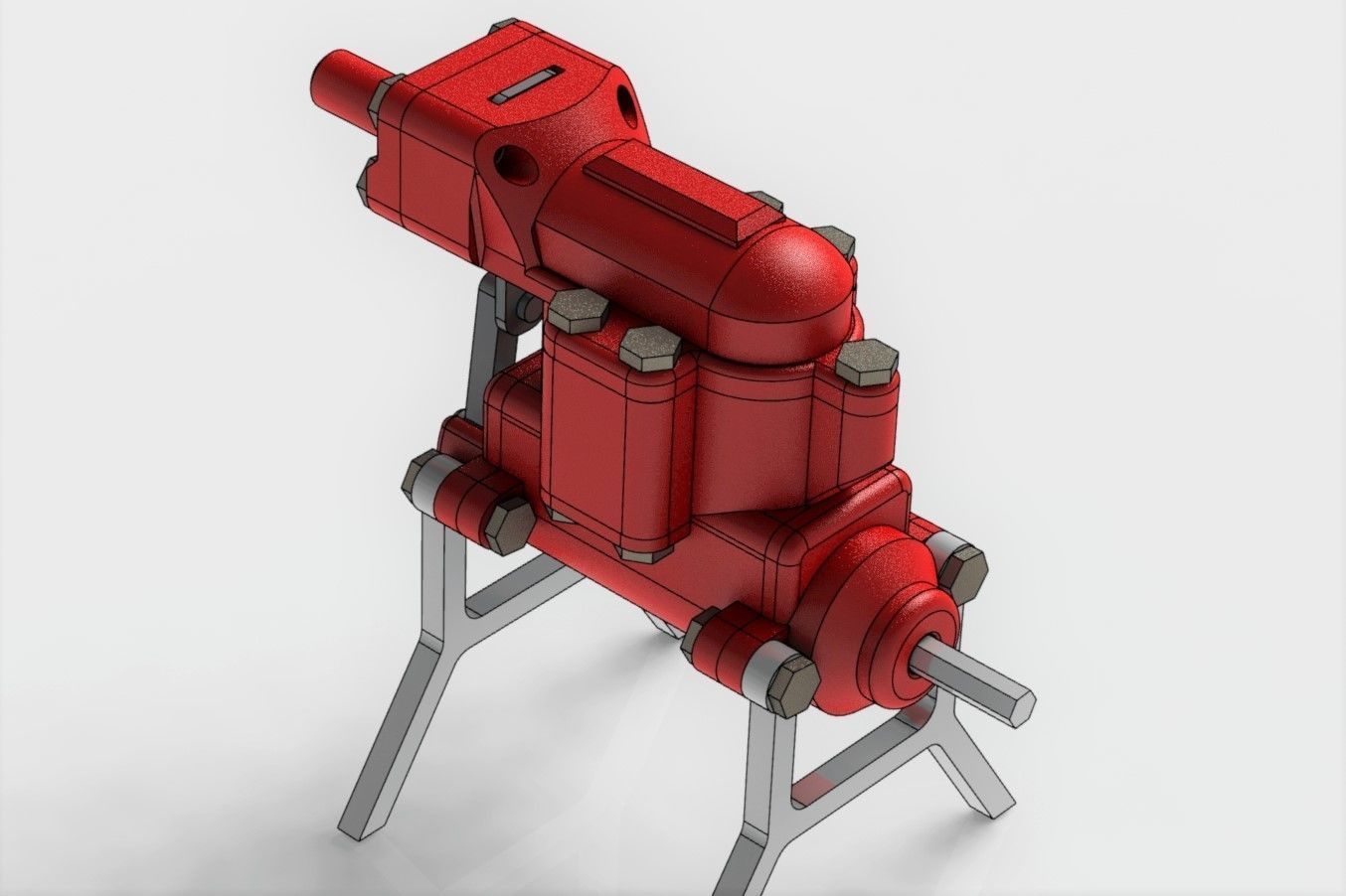 2 Cylinder Air Engine WORKING model 3D print model_3