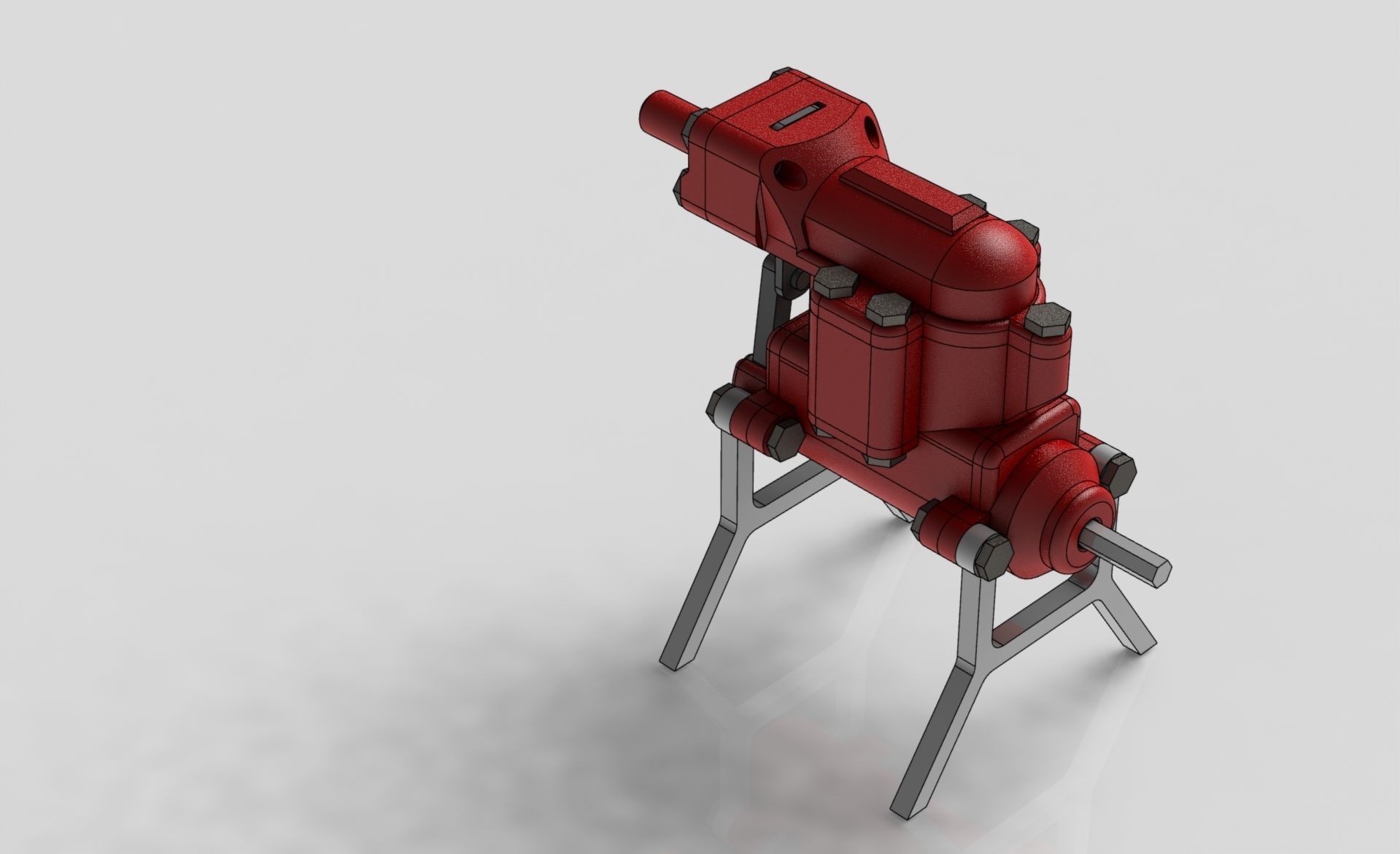 2 Cylinder Air Engine WORKING model 3D print model_8