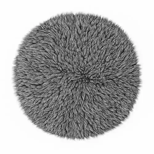 Round gray carpet fur