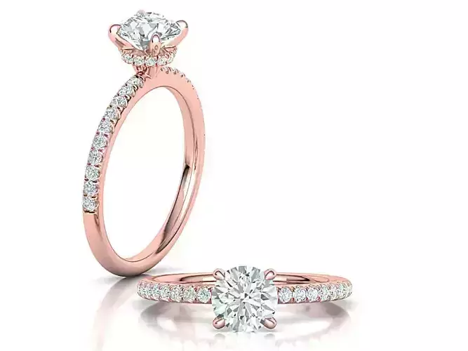  4claws 1ct Engagement ring 3dmodel 3D print model