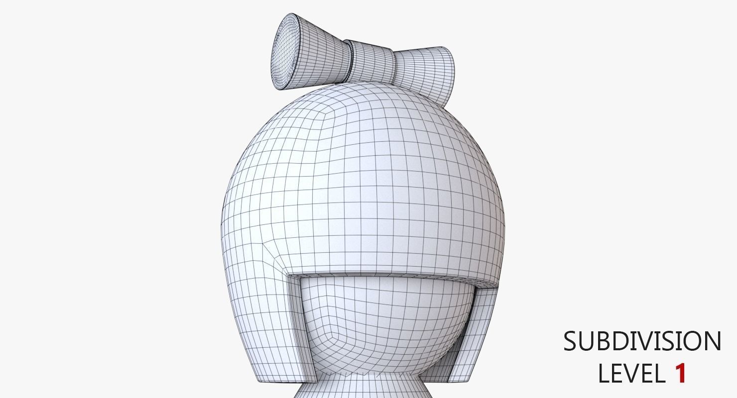 Kokeshi Japanese doll Low-poly 3D model_14