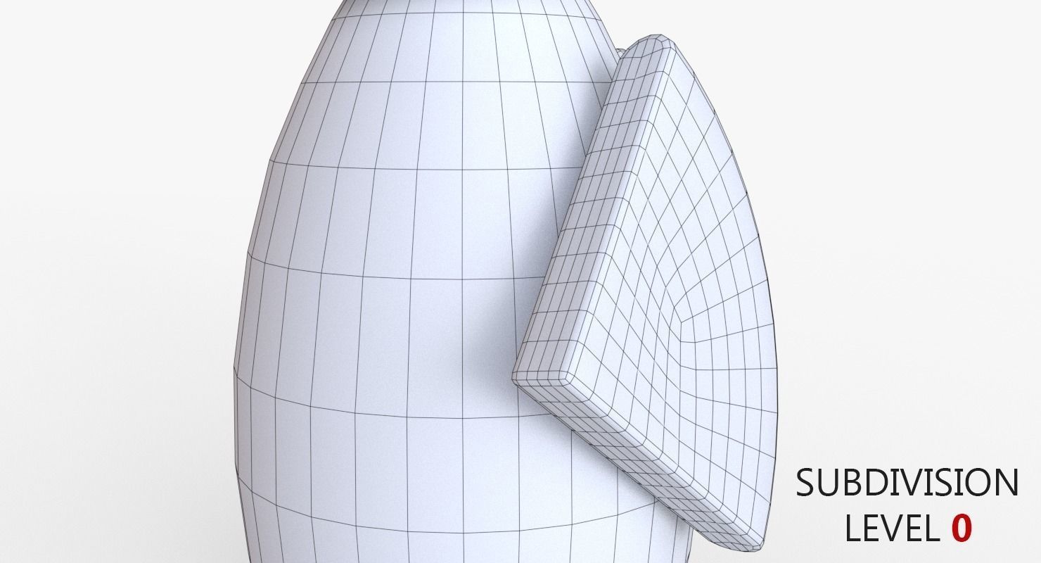 Kokeshi Japanese doll Low-poly 3D model_15