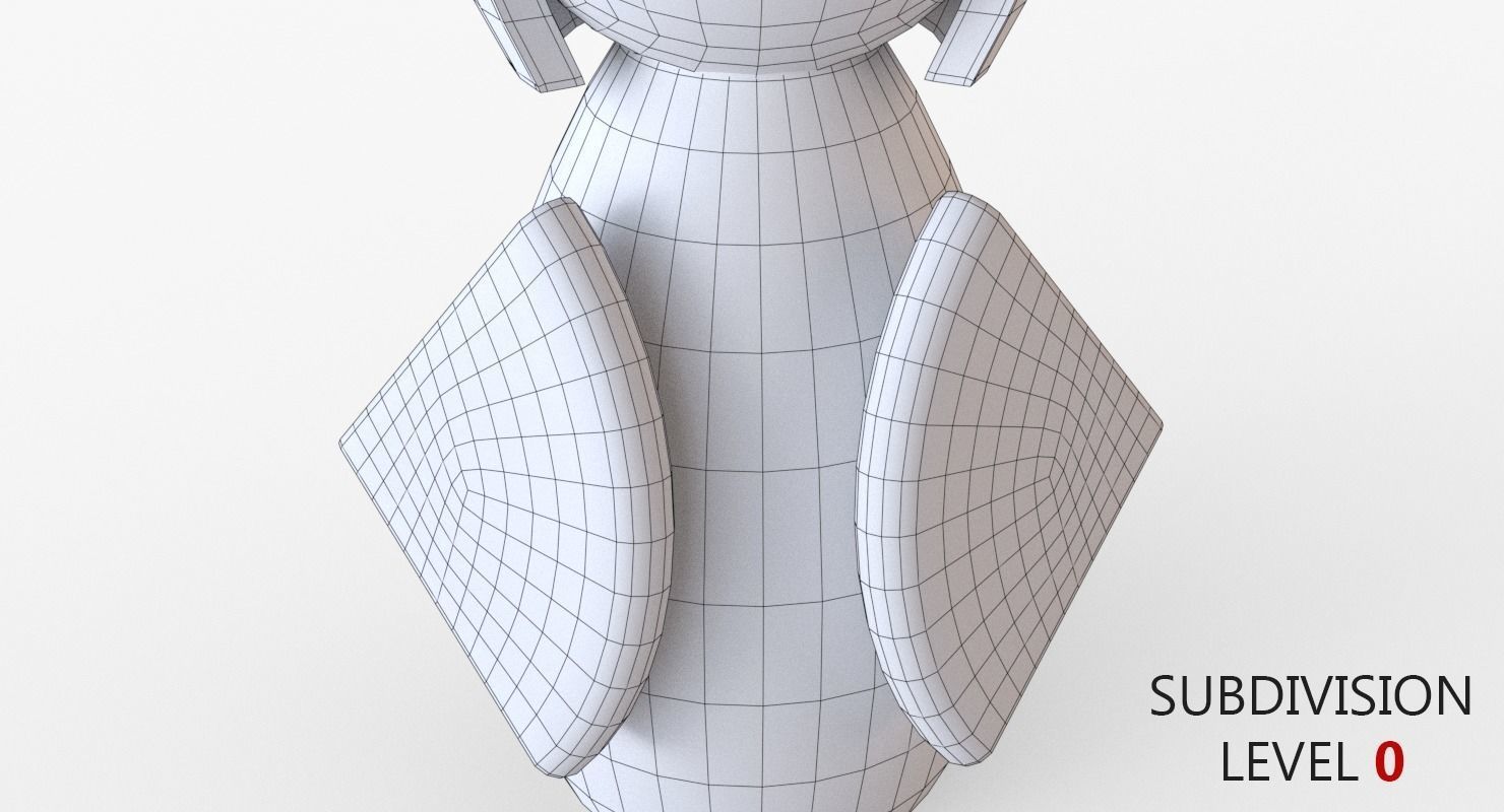 Kokeshi Japanese doll Low-poly 3D model_19