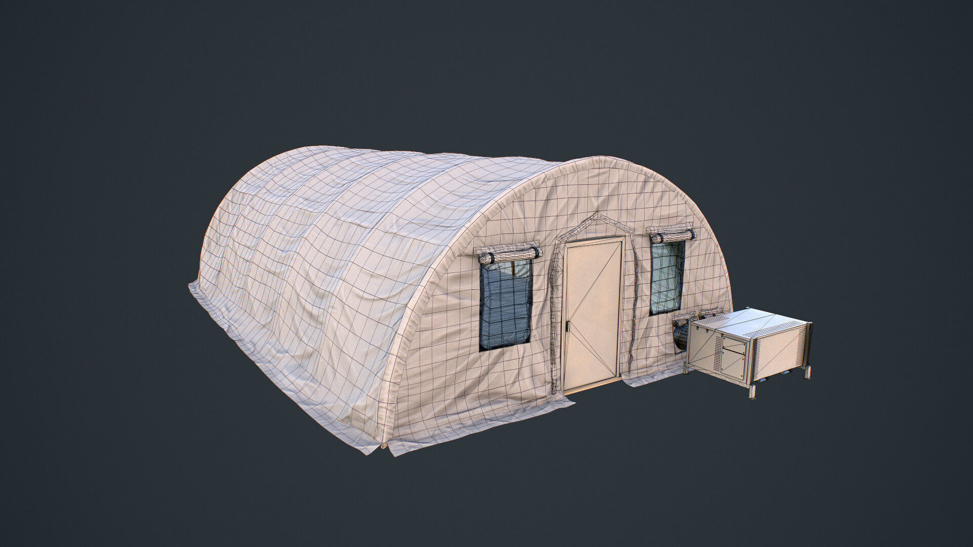 Modern Military Tent Videogame Asset Low-poly 3D model_4